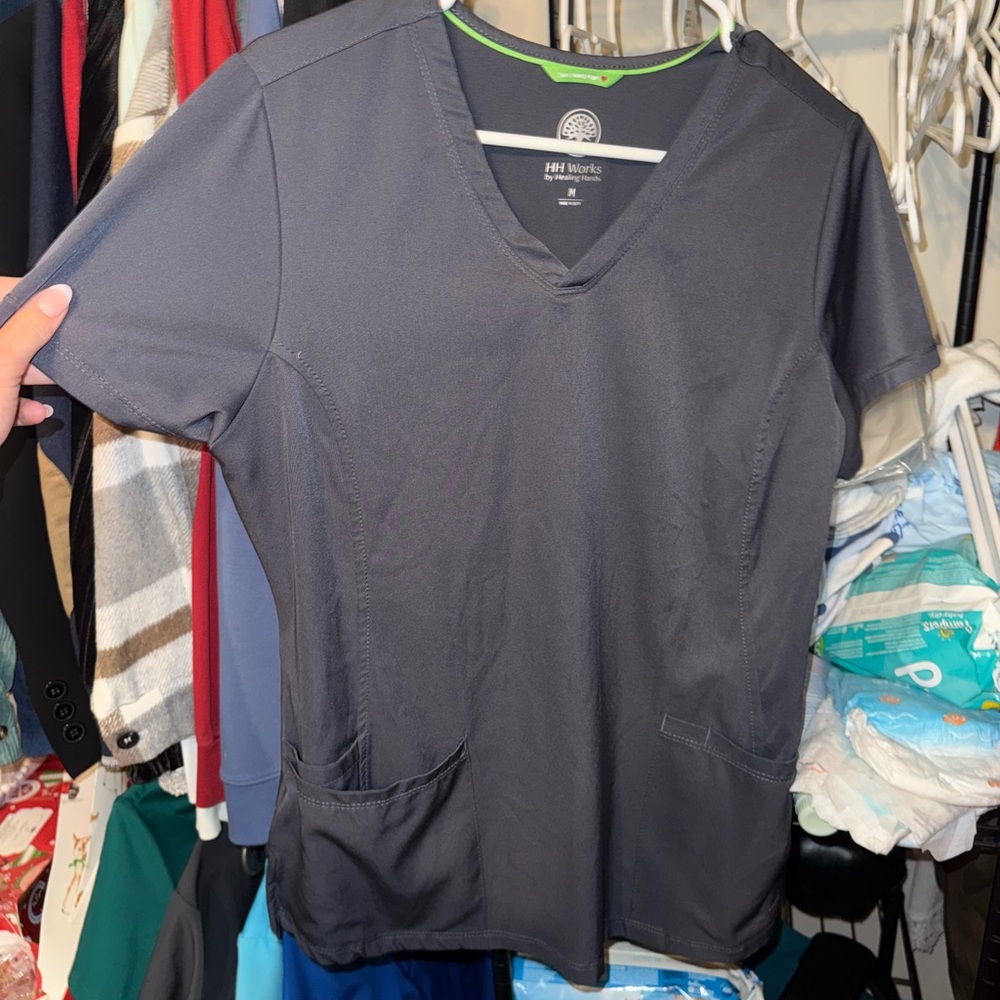 Healing Hands Dark Gray Women's Top